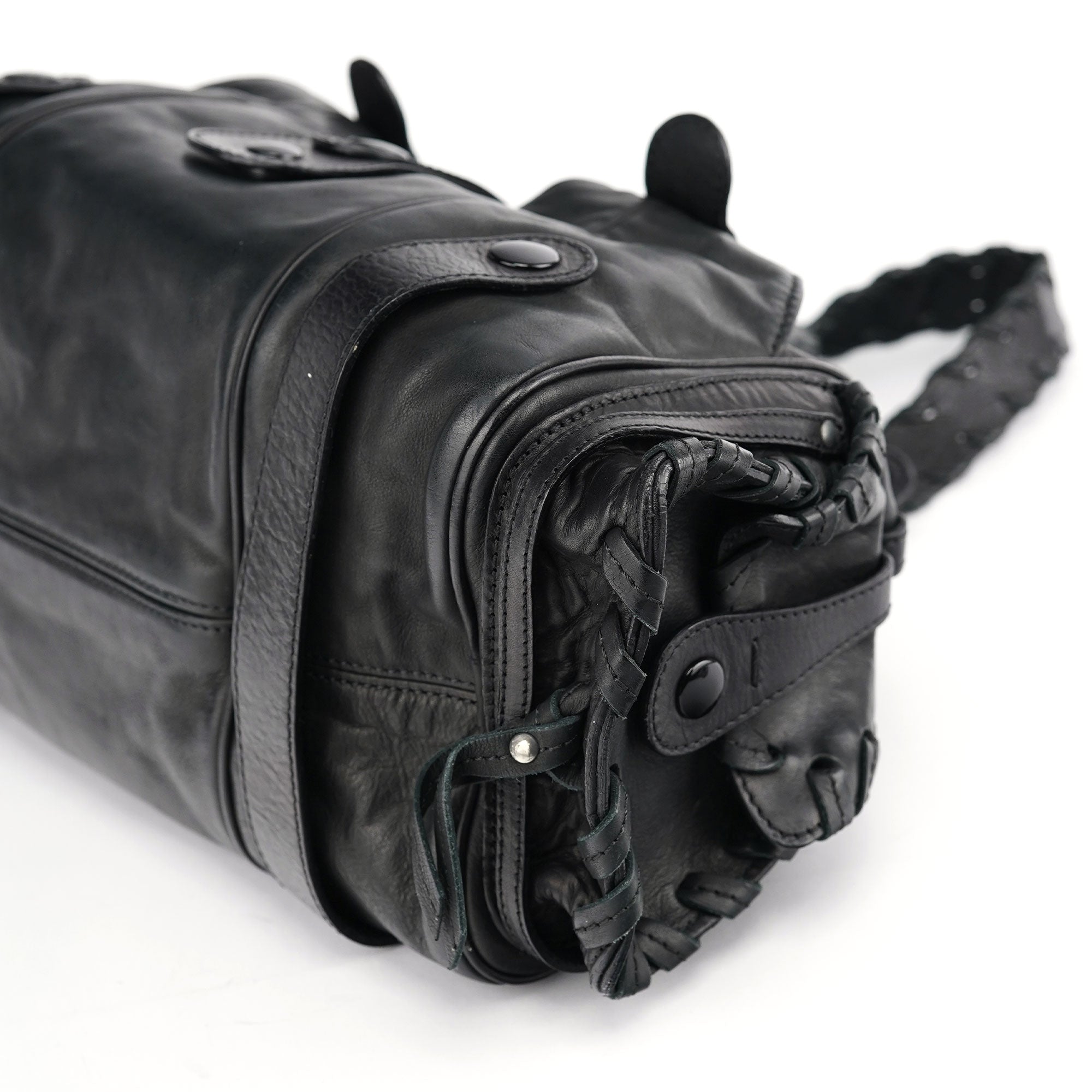 Chloé Sac porté épaule Silverado en cuir d'agneau entièrement noir