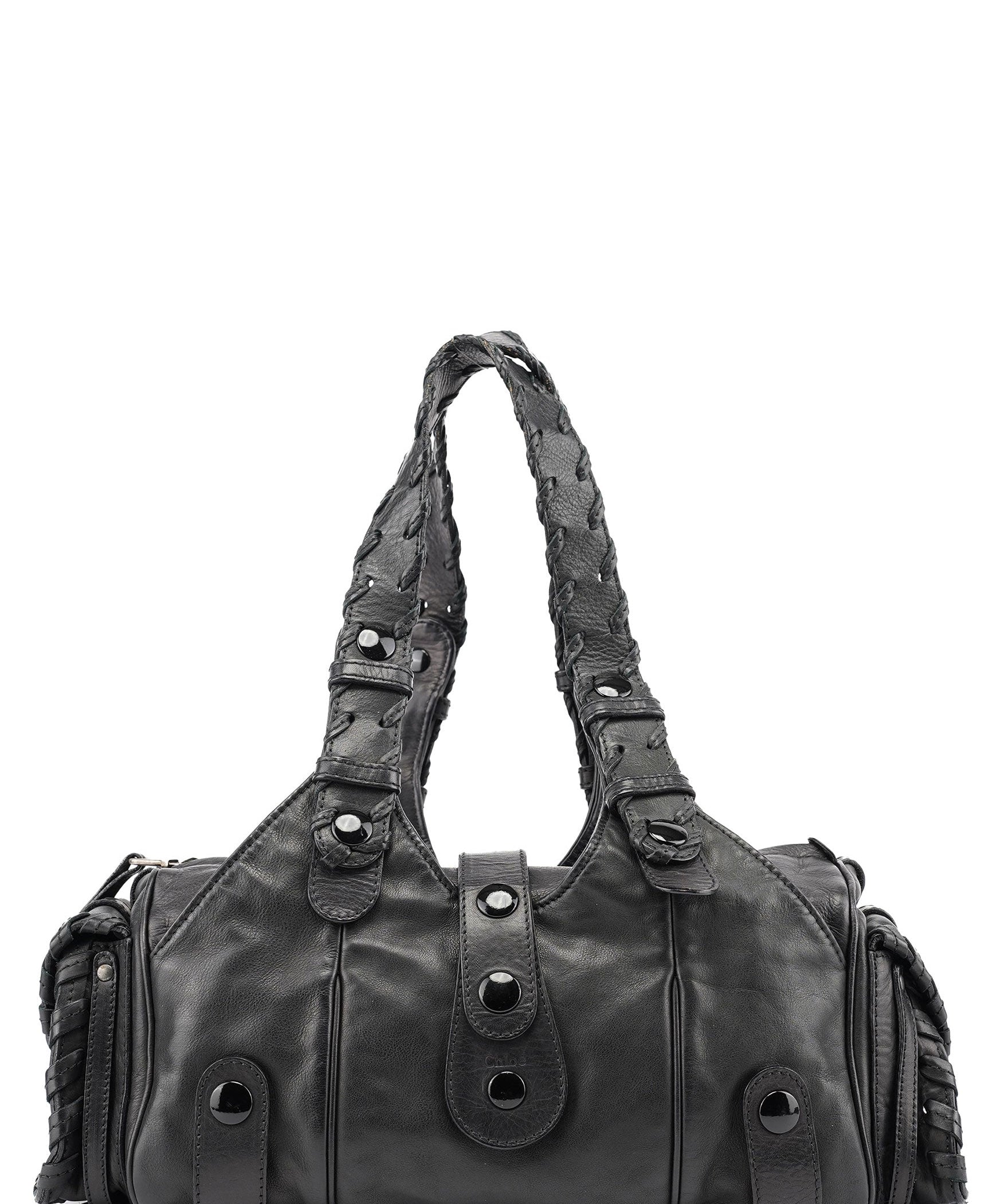 Chloé Full Black Lambskin Silverado Shoulder Bag