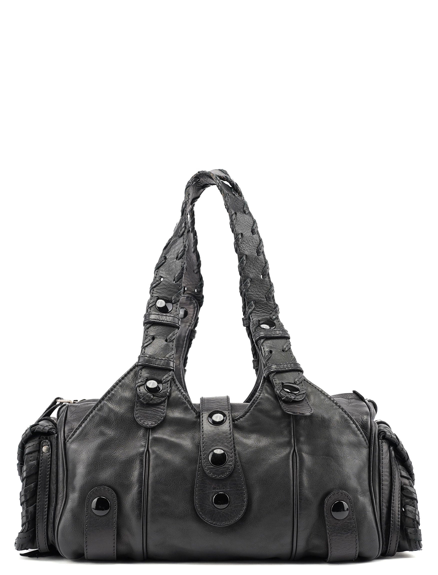 Chloé Sac porté épaule Silverado en cuir d'agneau entièrement noir