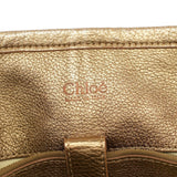 Chloé Gold Lambskin Leather Silverado Shoulder Bag