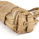 Chloé Gold Lambskin Leather Silverado Shoulder Bag