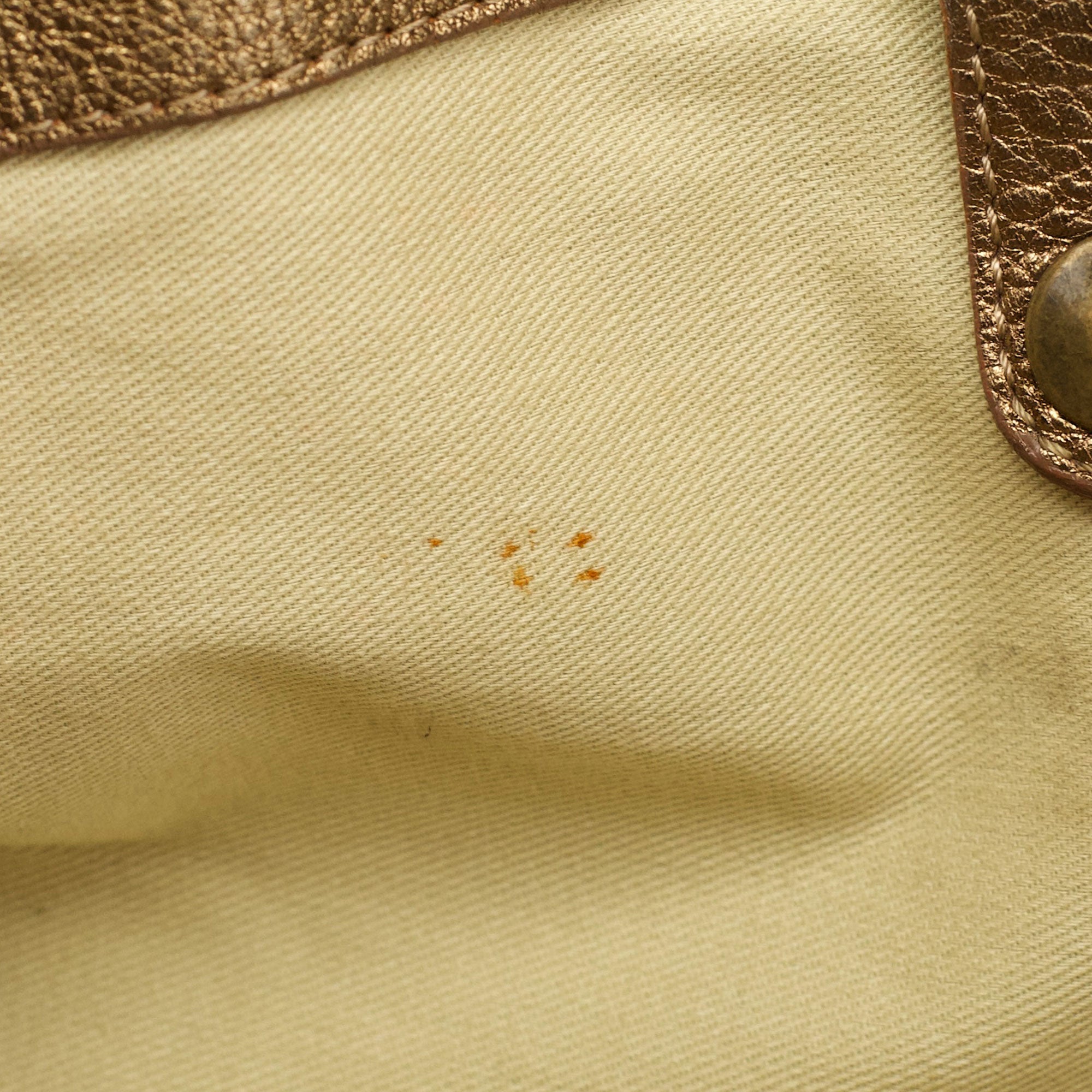 Chloé Gold Lambskin Leather Silverado Shoulder Bag
