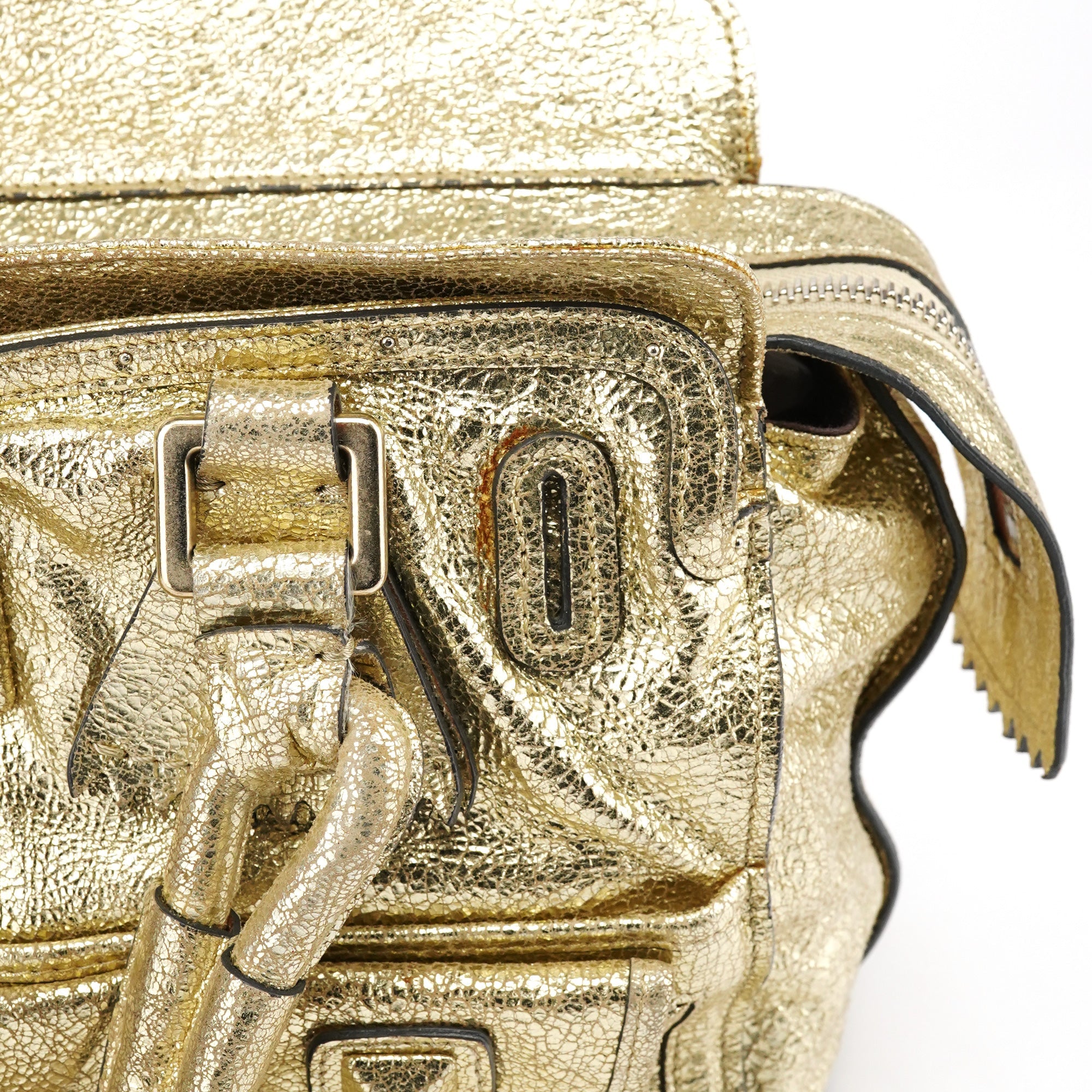 Chloe Gold Leather Elvire Tote Bag