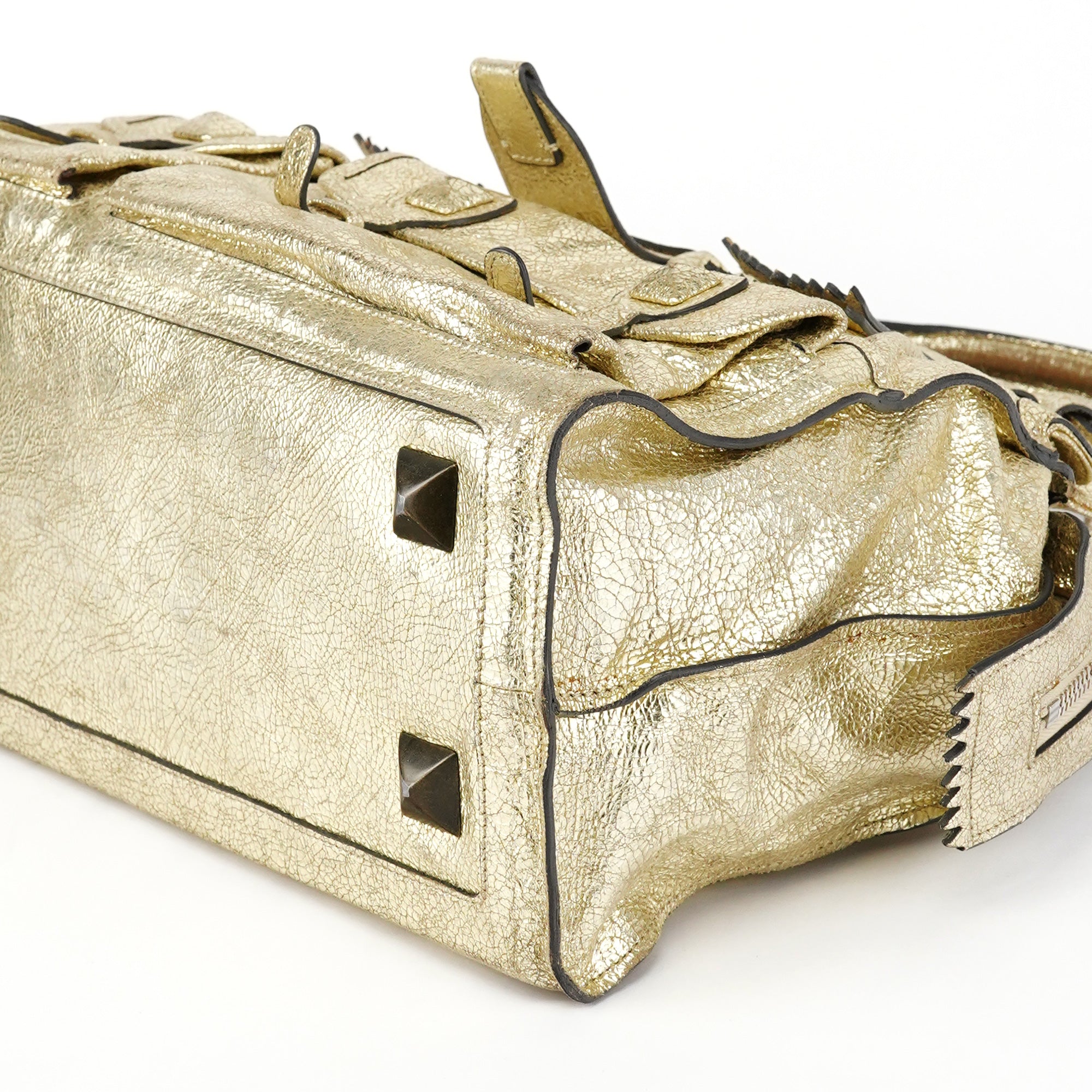 Chloe Gold Leather Elvire Tote Bag