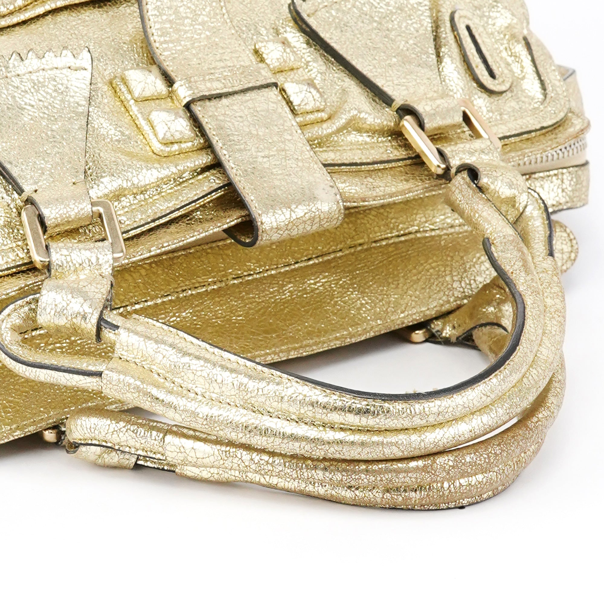 Chloe Gold Leather Elvire Tote Bag