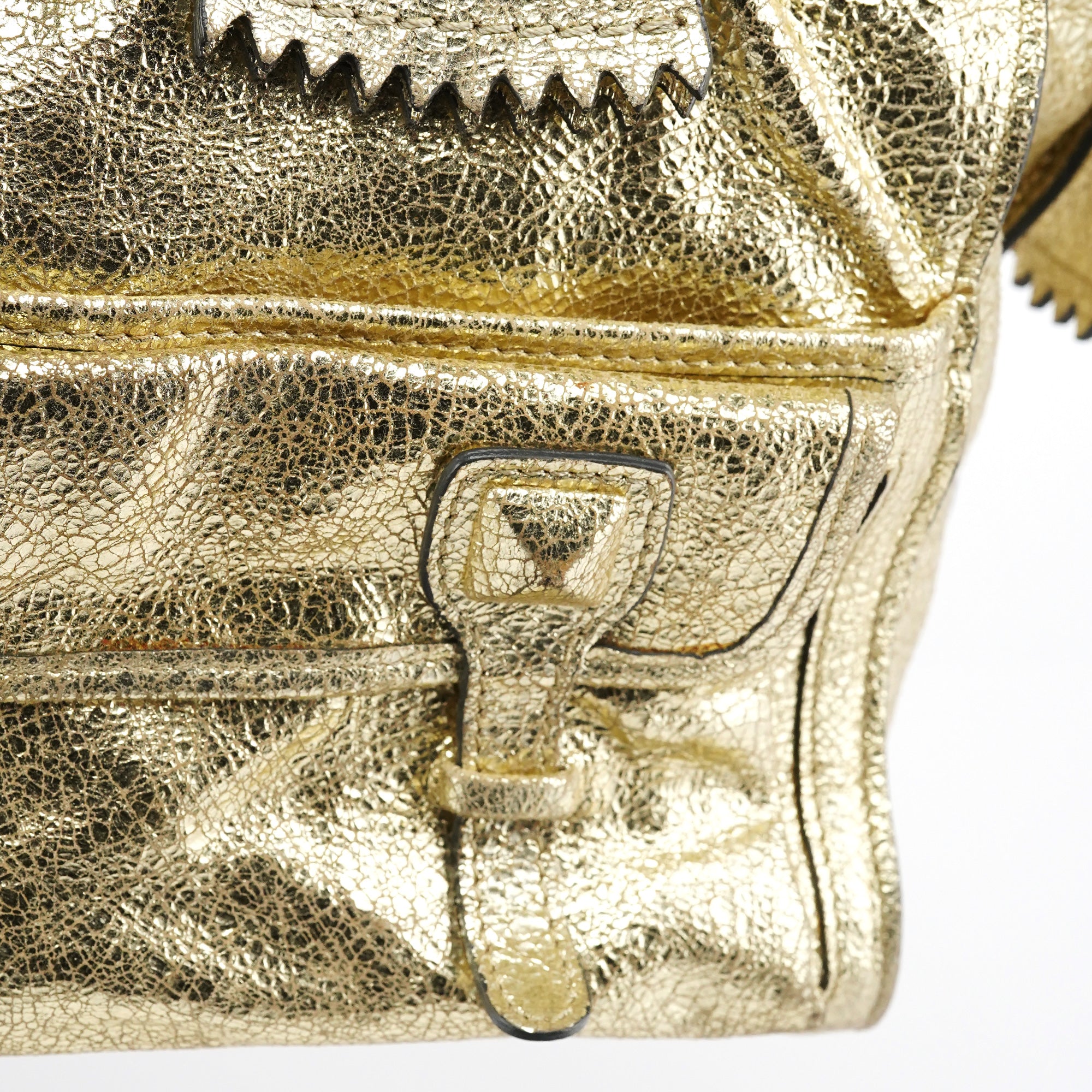 Chloe Gold Leather Elvire Tote Bag