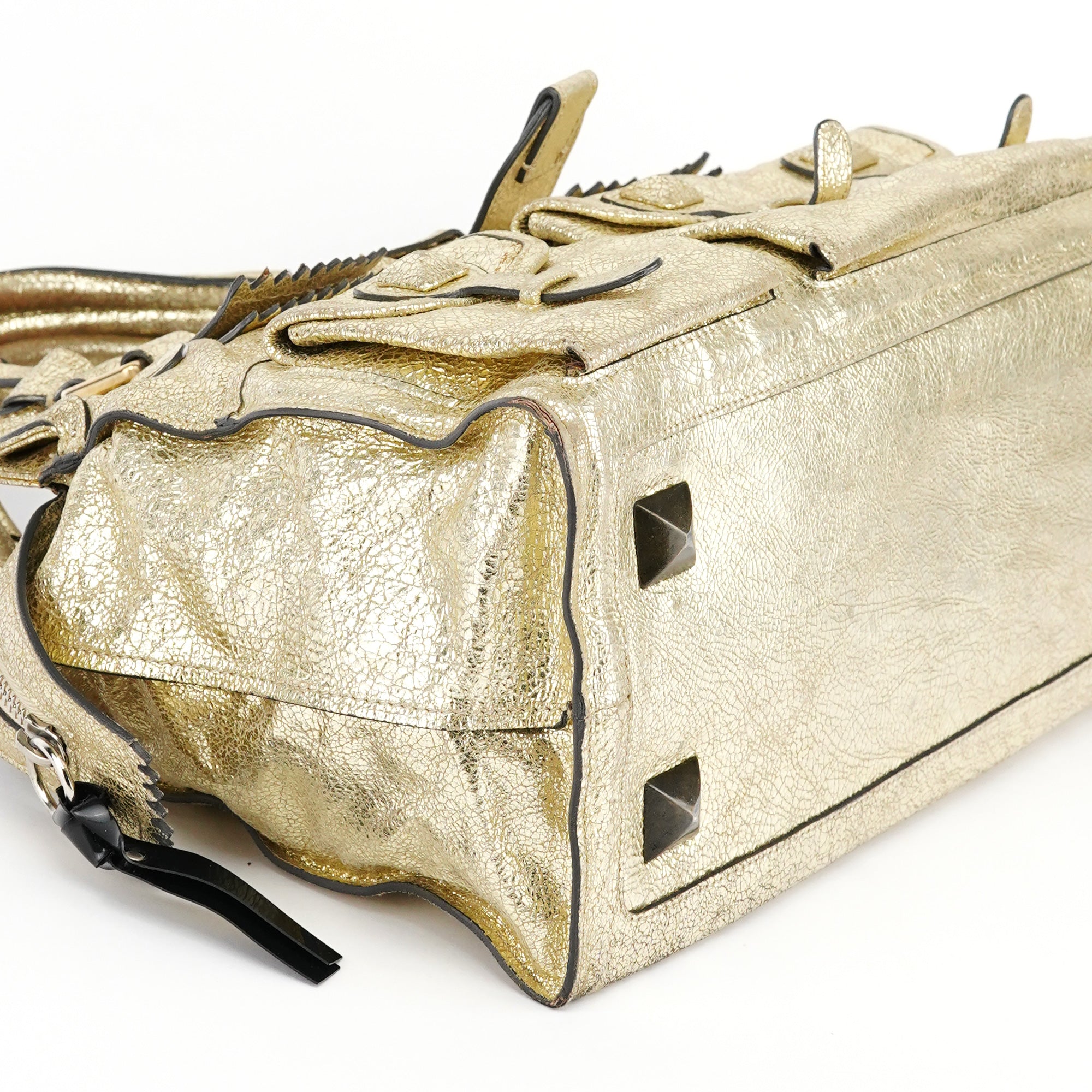 Chloe Gold Leather Elvire Tote Bag