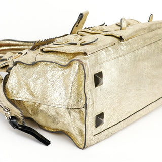 Chloe Gold Leather Elvire Tote Bag