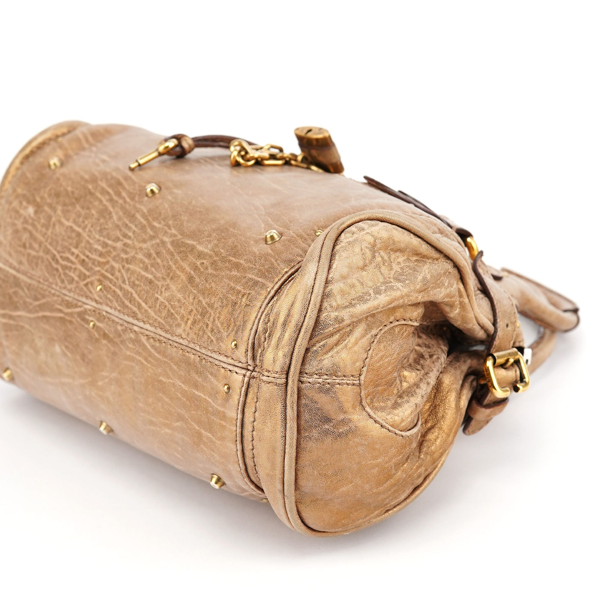 Chloé Gold Leather Paddington Shoulder Bag