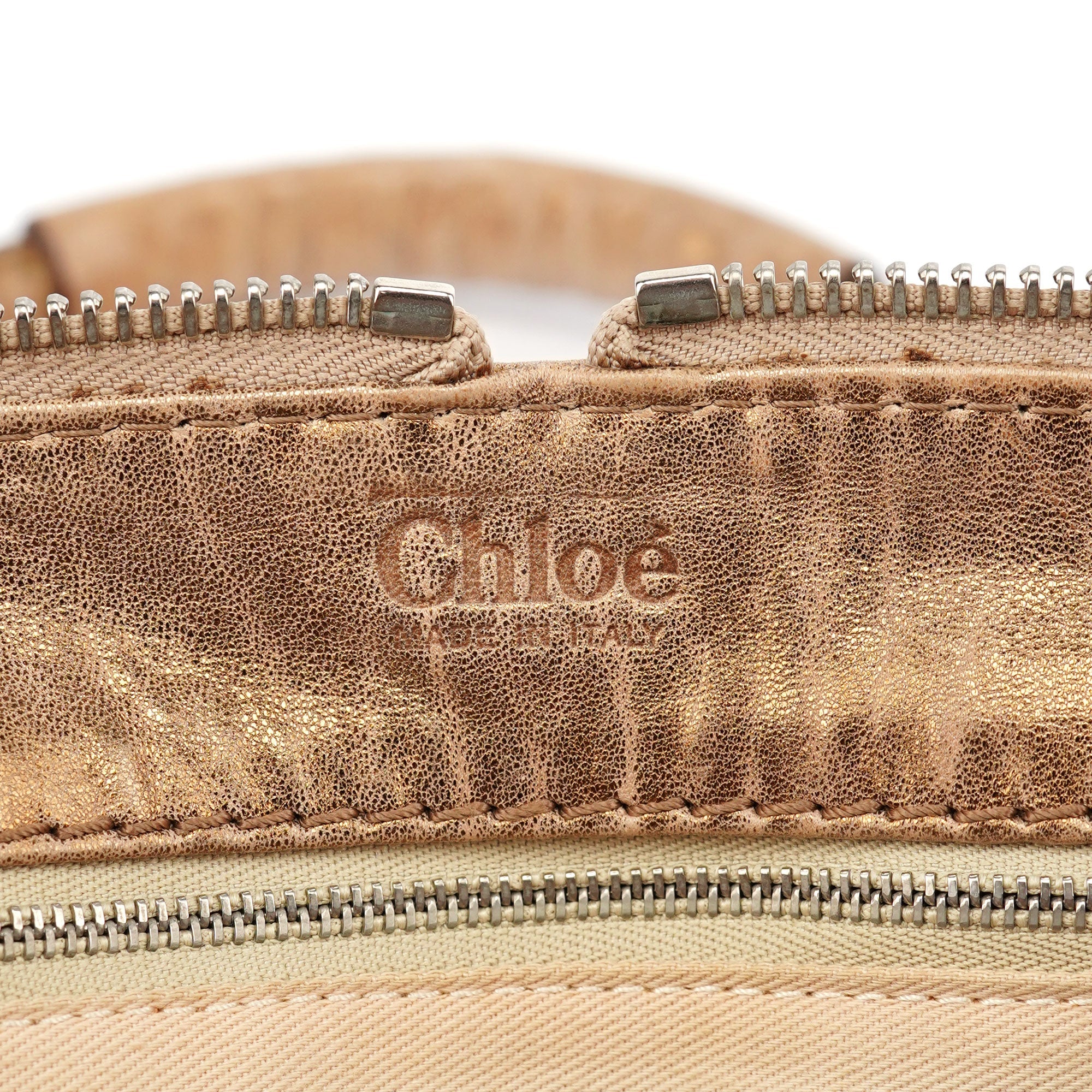 Chloé Gold Leather Paddington Shoulder Bag
