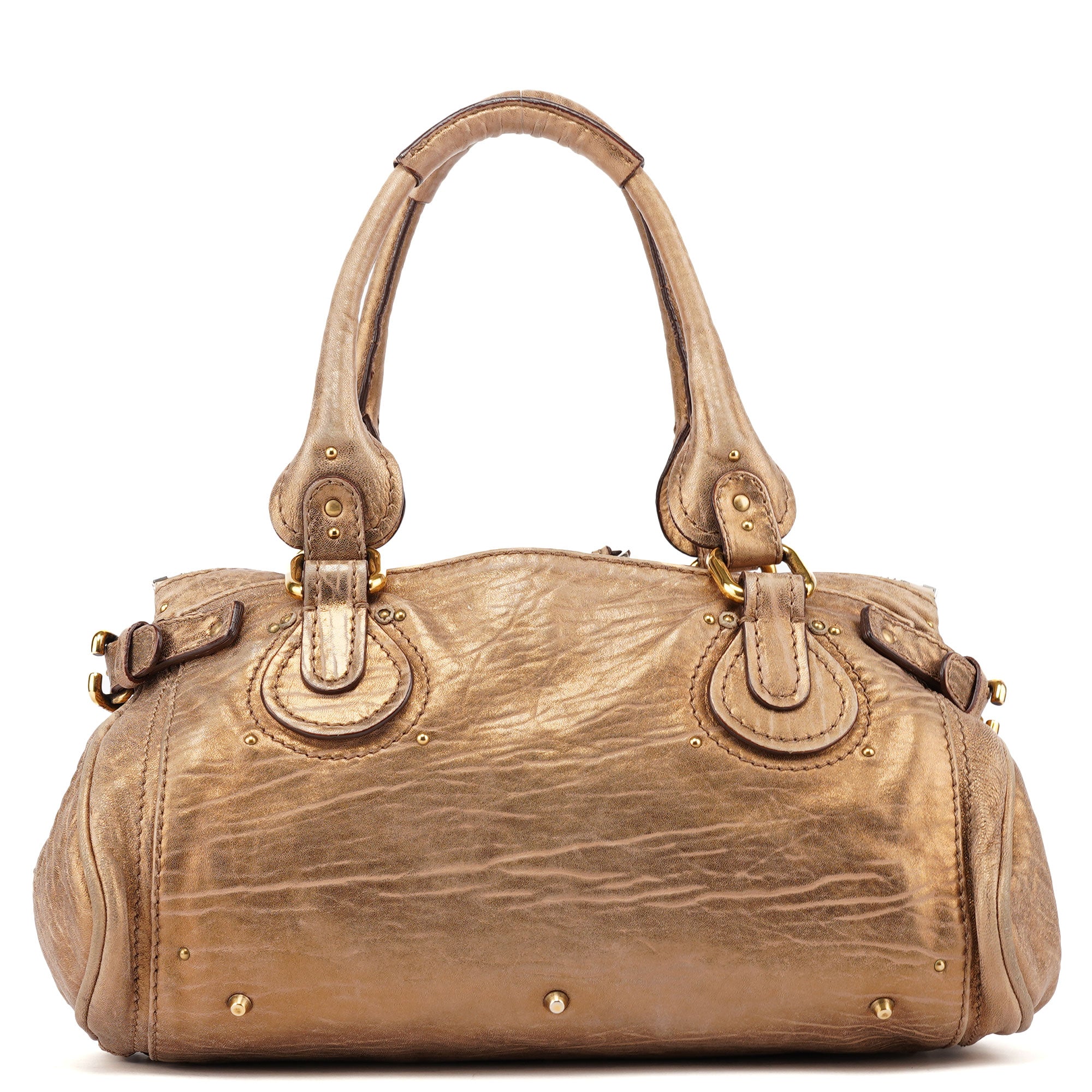 Chloé Gold Leather Paddington Shoulder Bag