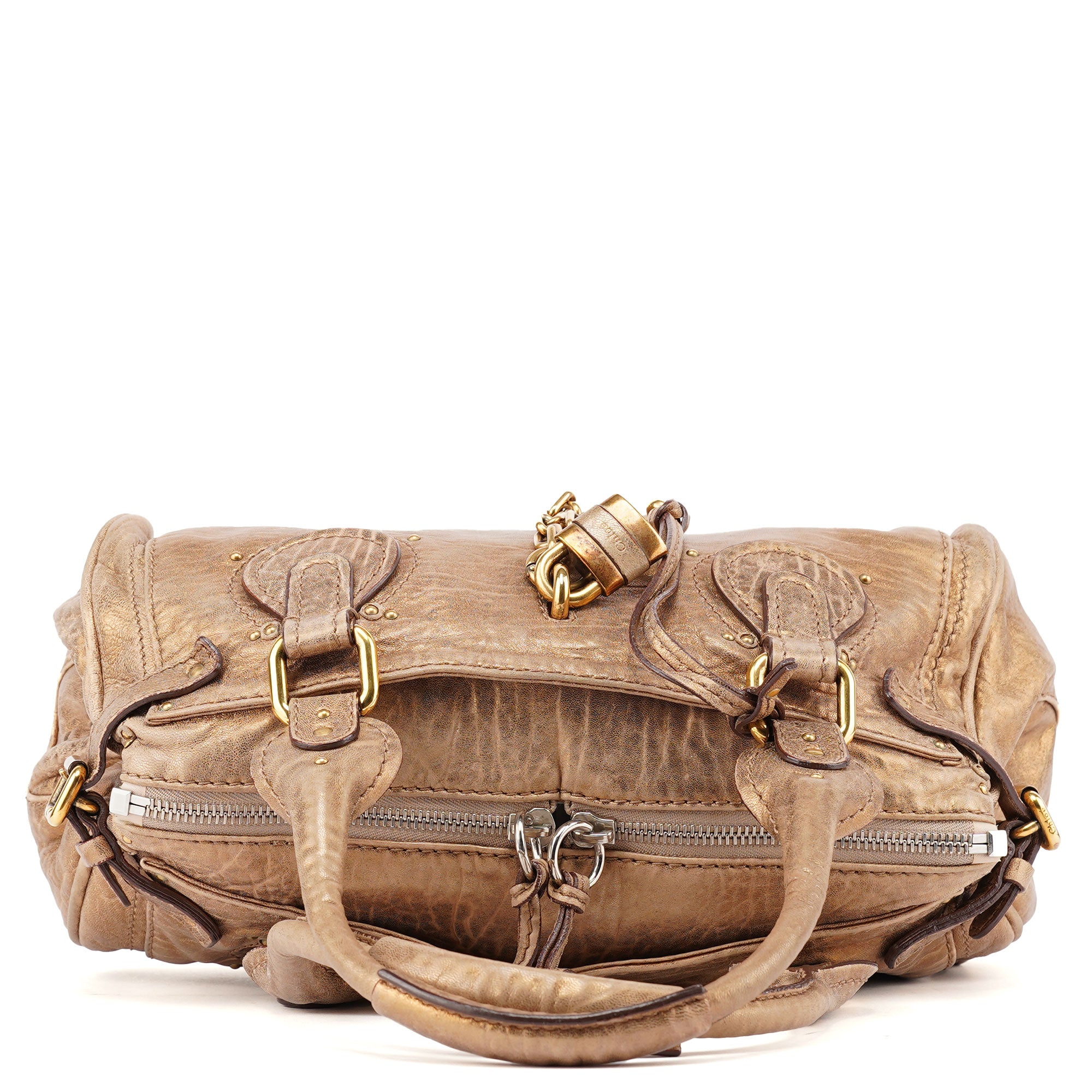 Chloé Gold Leather Paddington Shoulder Bag