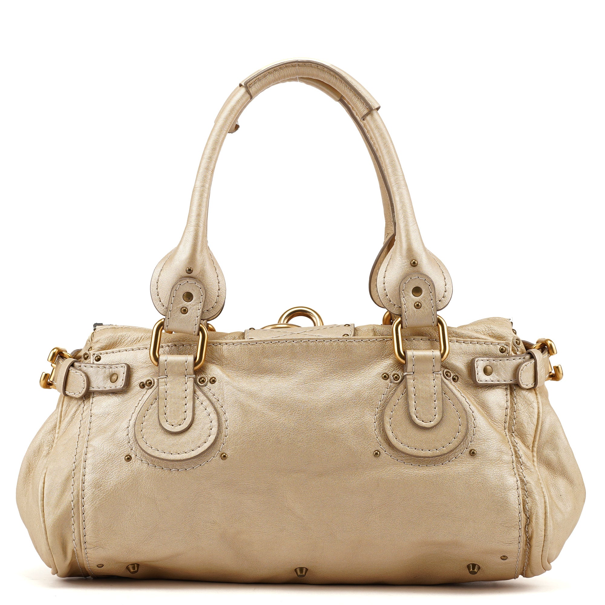 Chloé Gold Leather Paddington Shoulder Bag