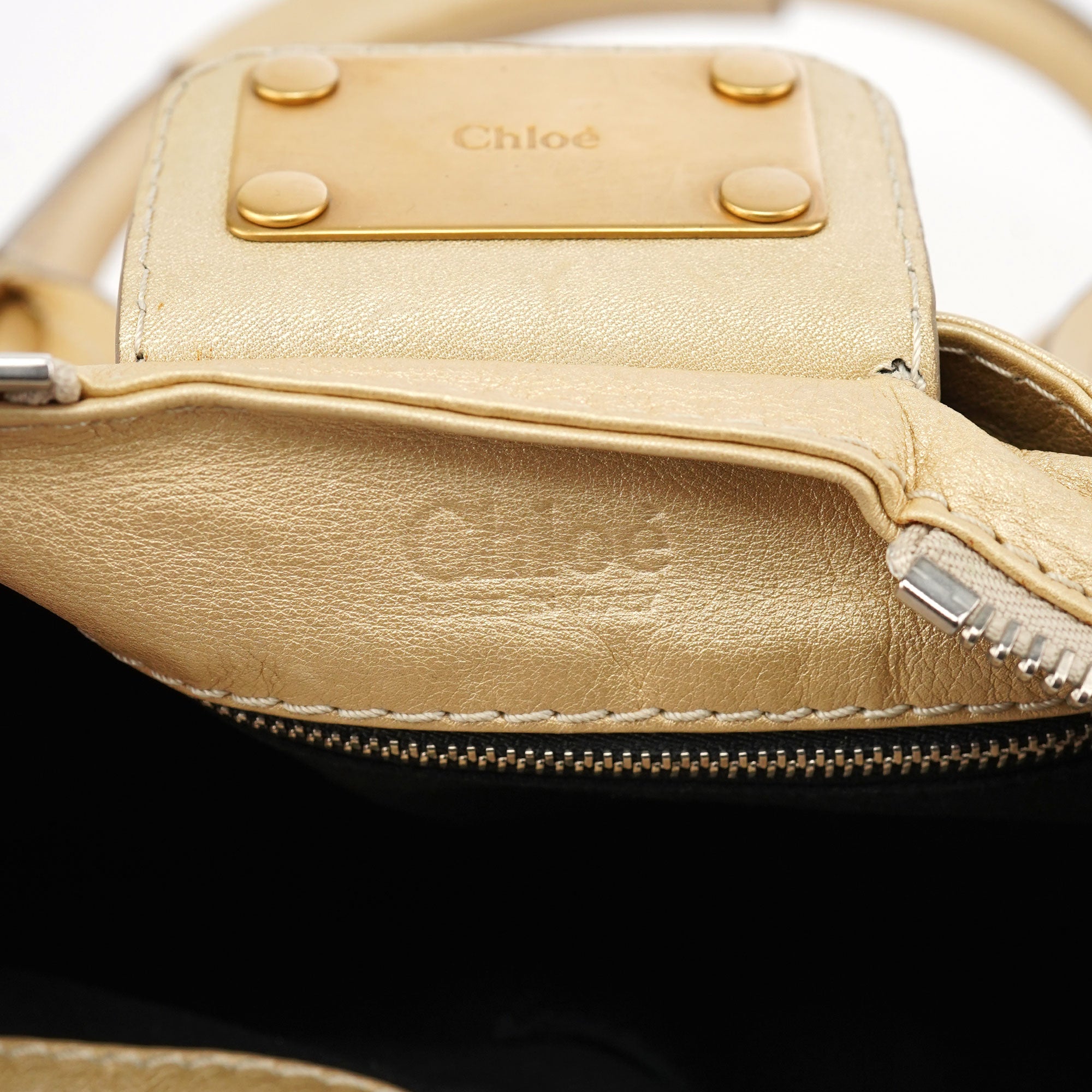 Chloé Gold Leather Paddington Shoulder Bag