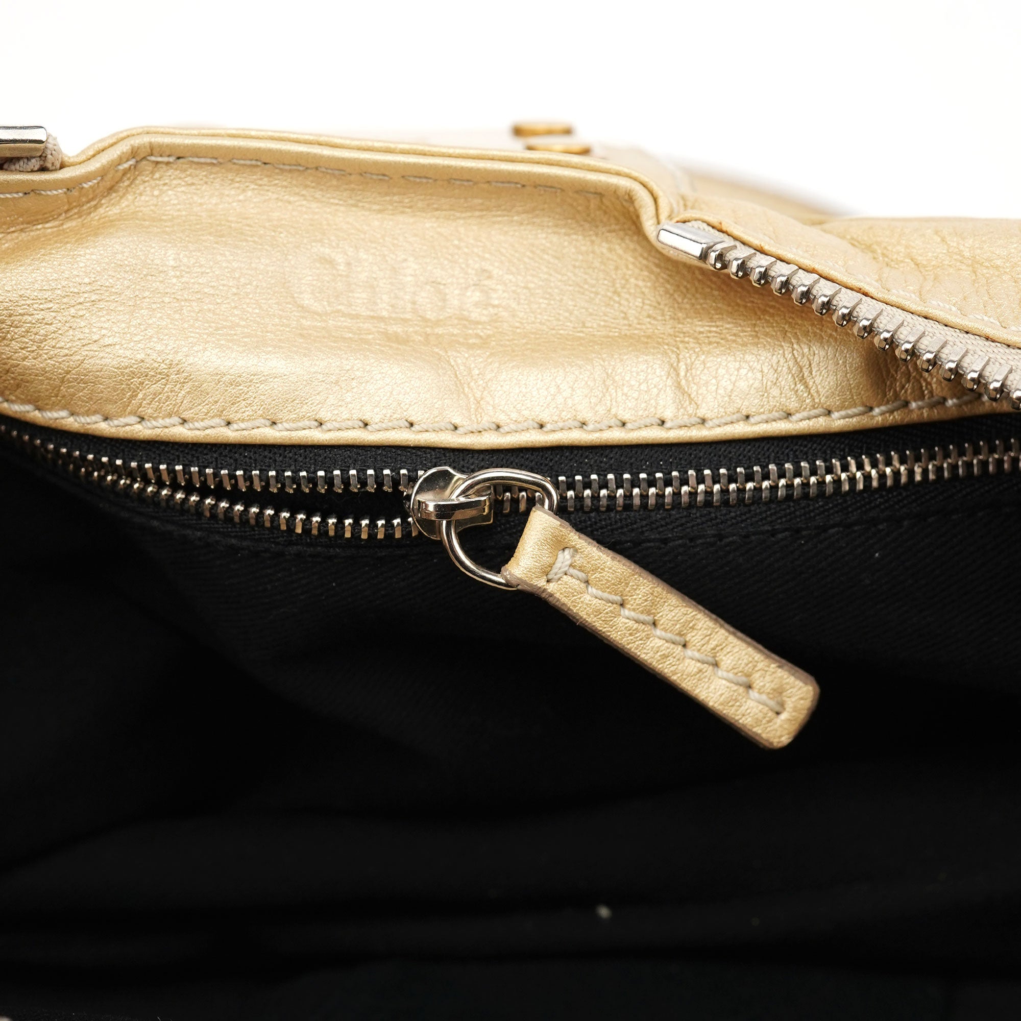 Chloé Gold Leather Paddington Shoulder Bag