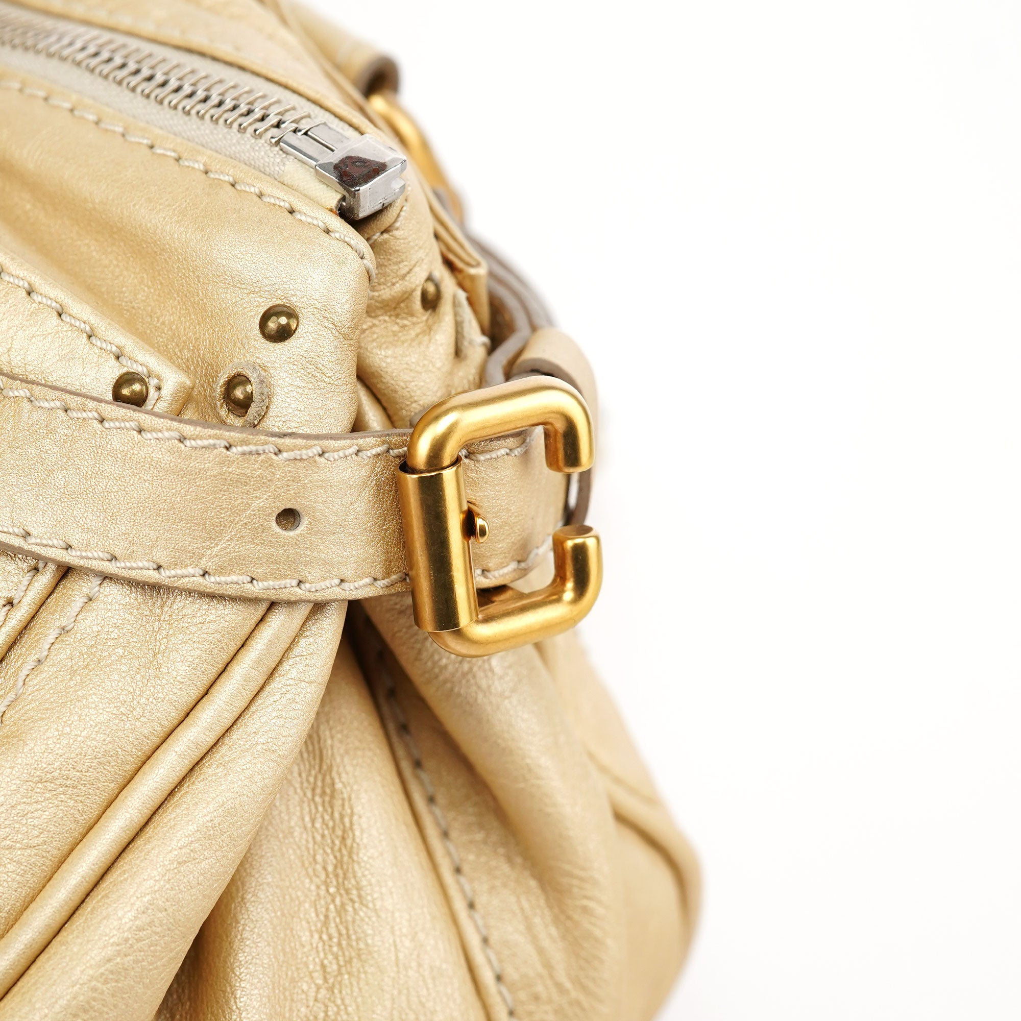 Chloé Gold Leather Paddington Shoulder Bag