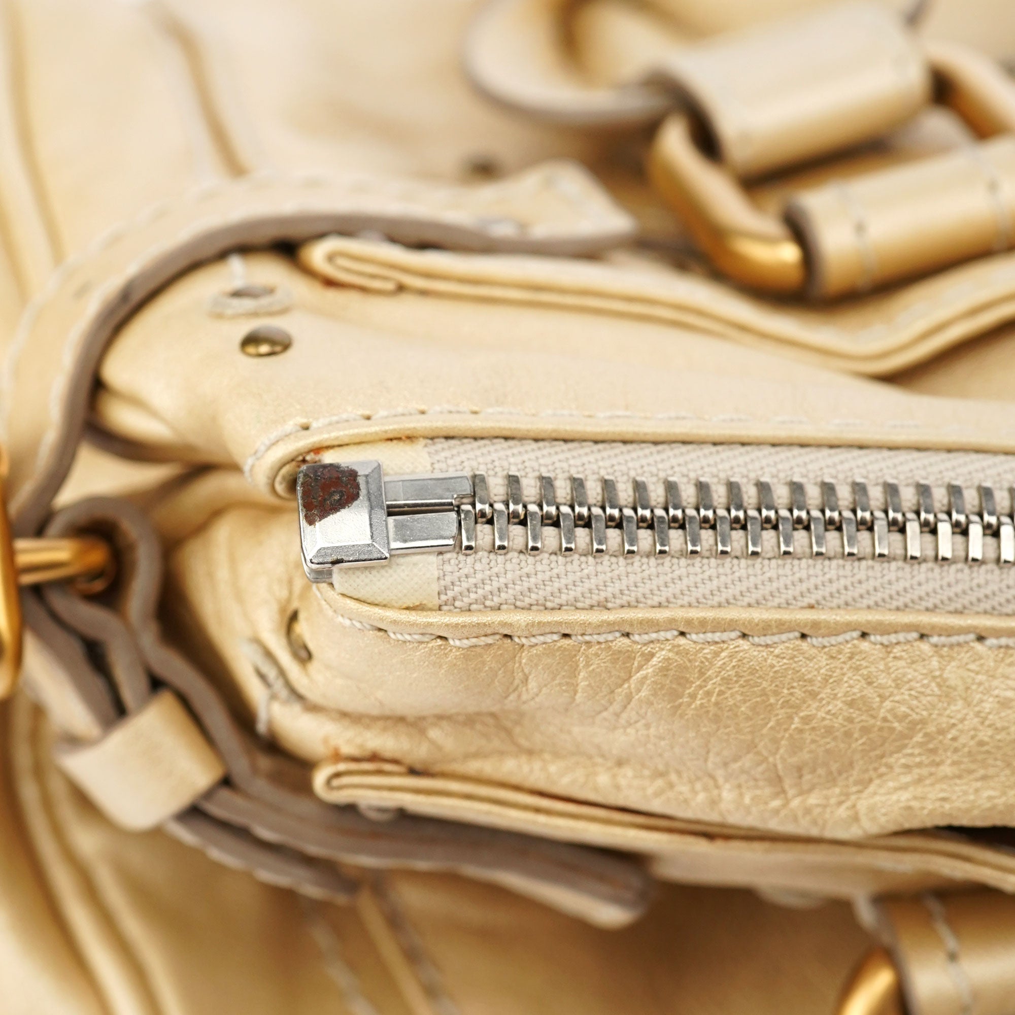 Chloé Gold Leather Paddington Shoulder Bag