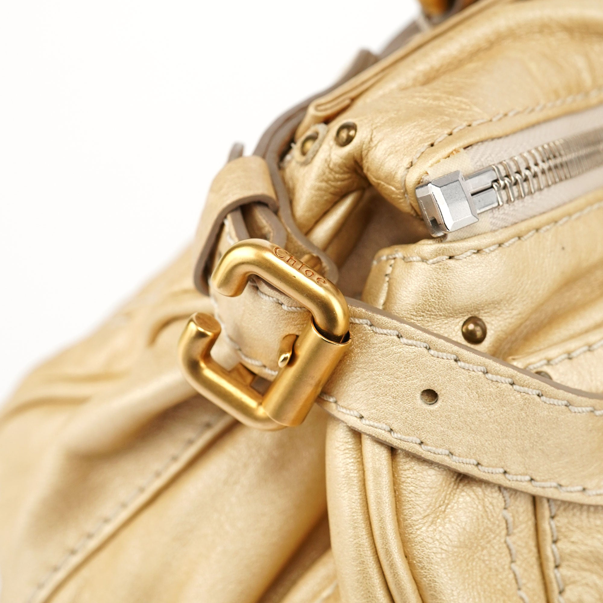 Chloé Gold Leather Paddington Shoulder Bag