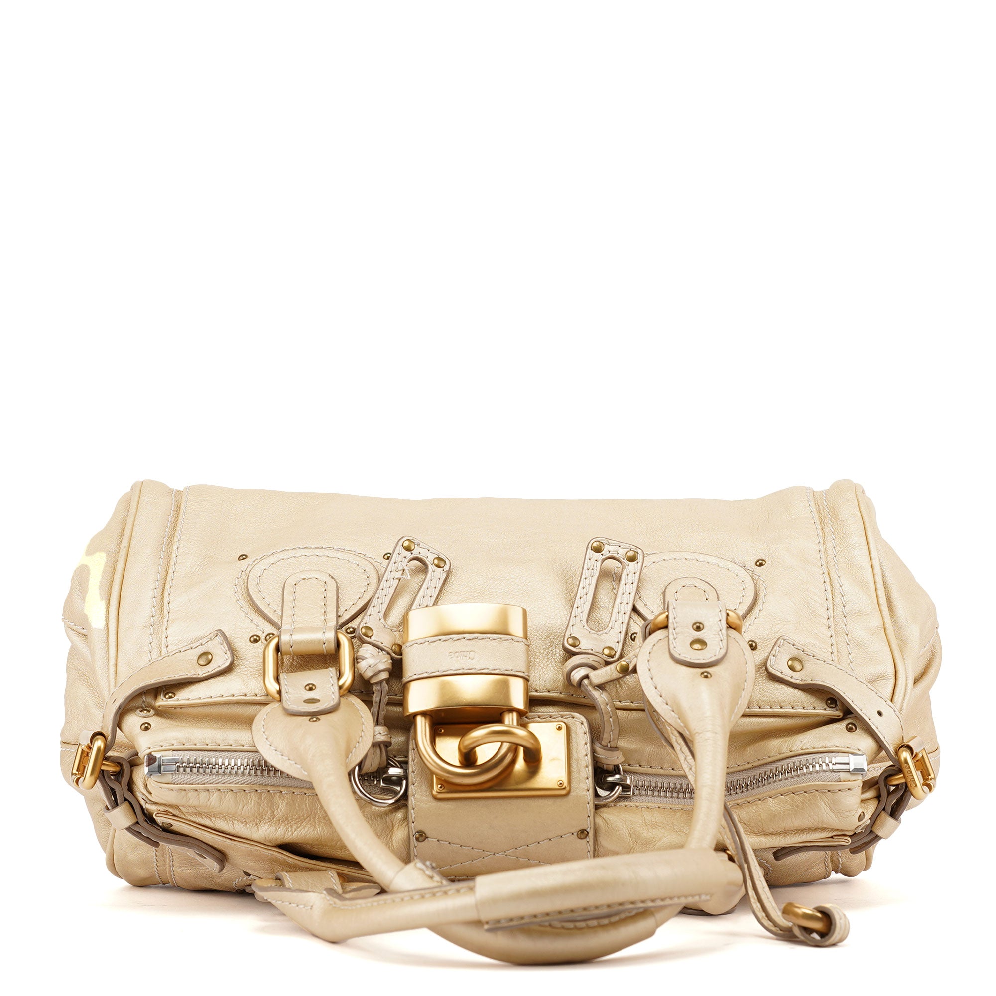 Chloé Gold Leather Paddington Shoulder Bag