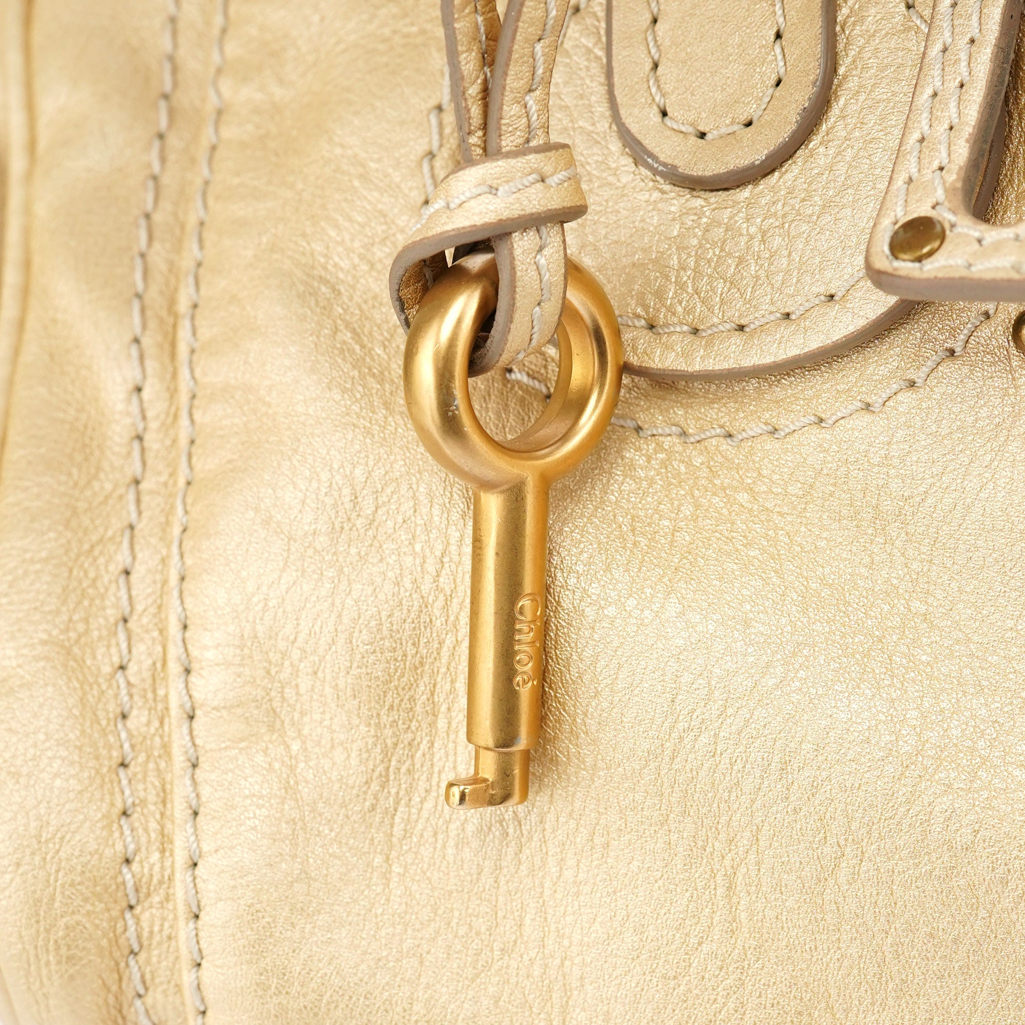 Chloé Gold Leather Paddington Shoulder Bag