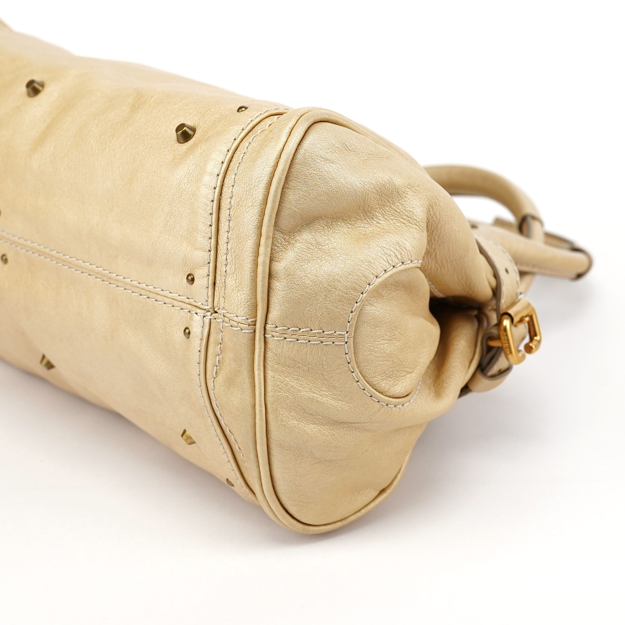 Chloé Gold Leather Paddington Shoulder Bag