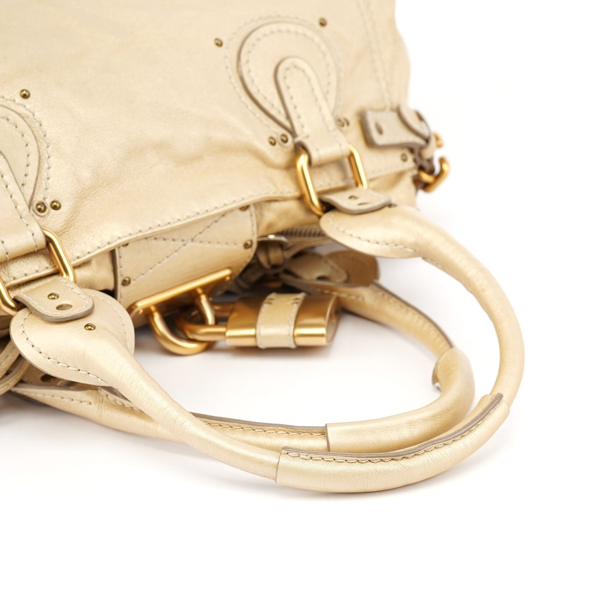 Chloé Gold Leather Paddington Shoulder Bag