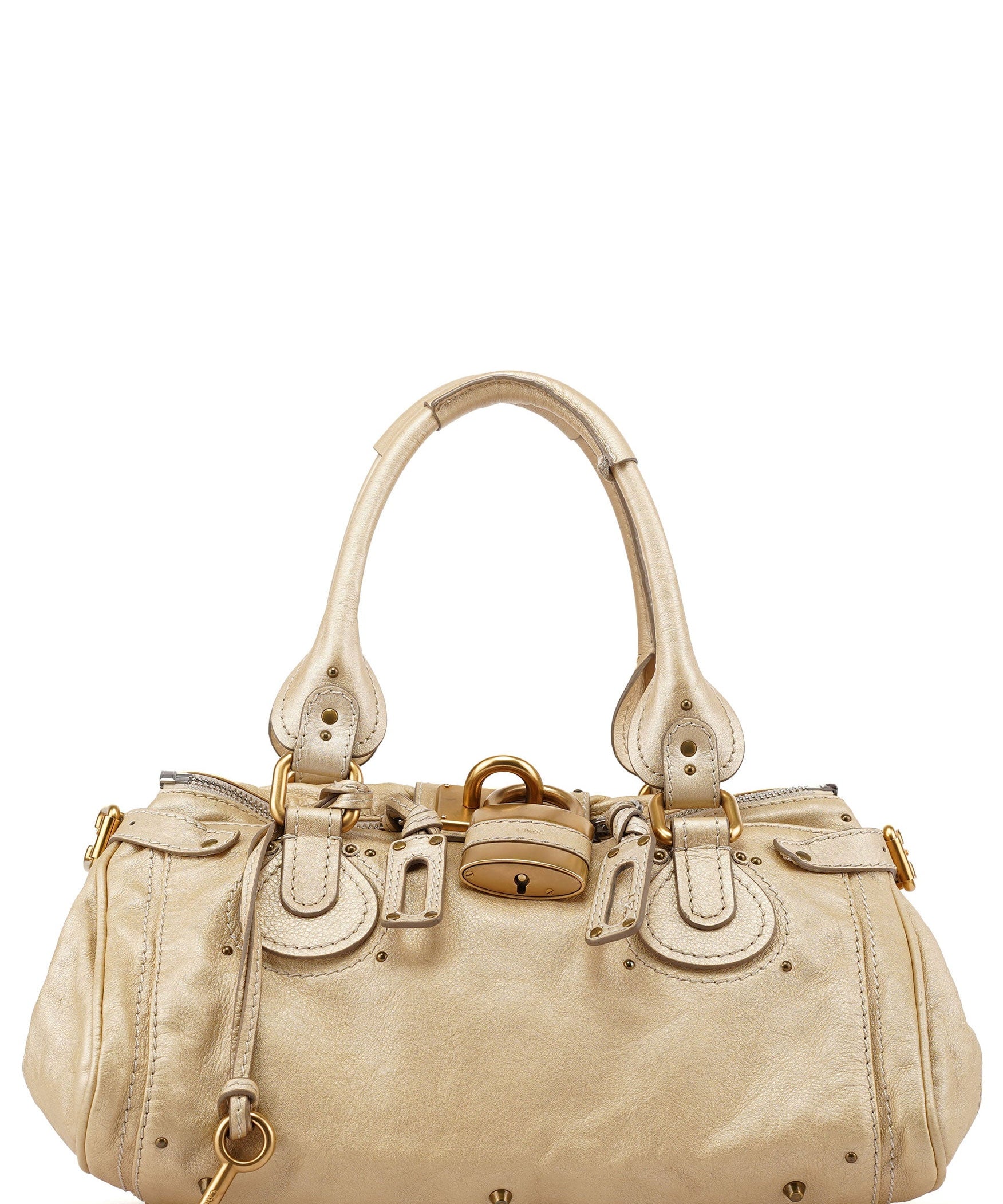 Chloé Gold Leather Paddington Shoulder Bag