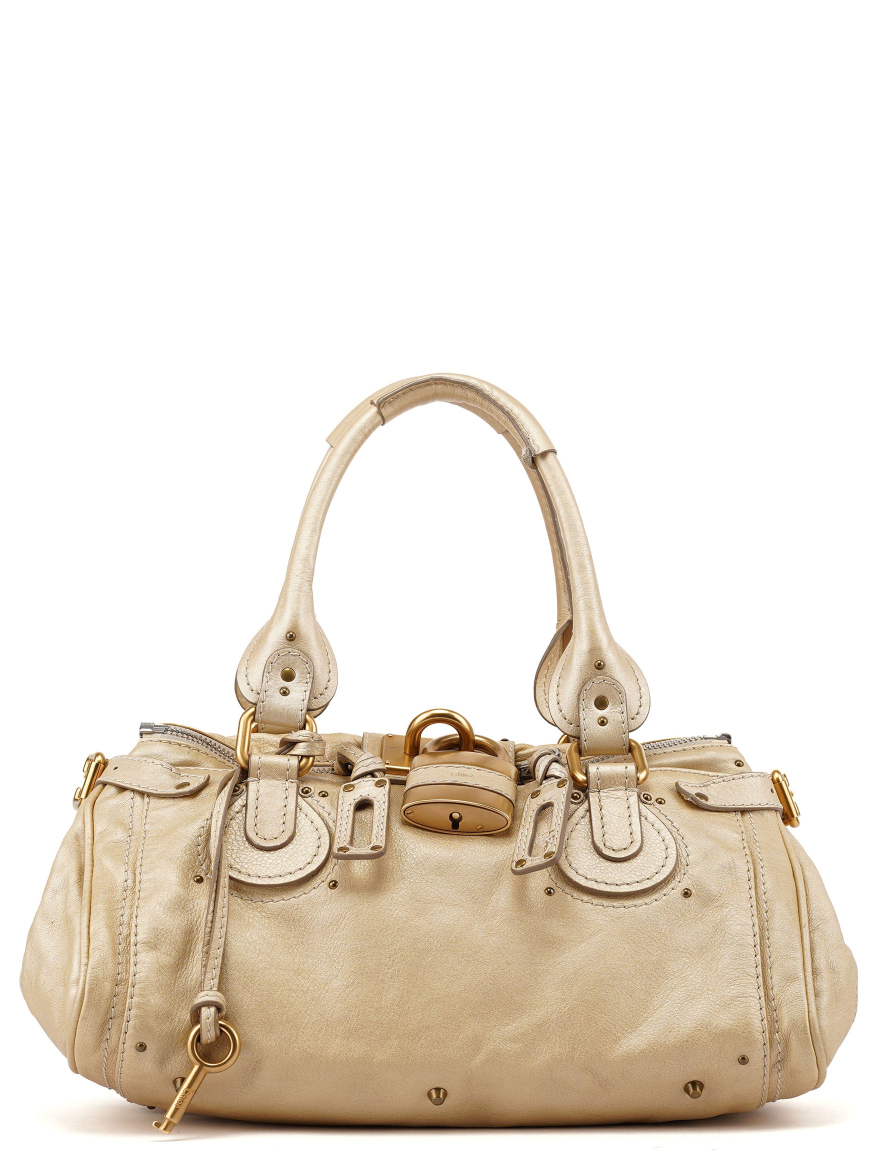 Chloé Gold Leather Paddington Shoulder Bag