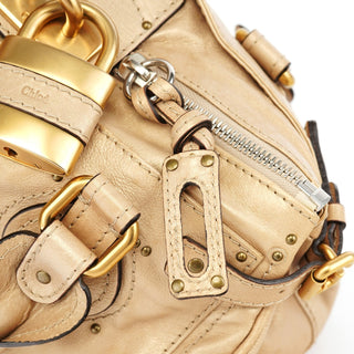 Chloé Gold Leather Paddington Shoulder Bag