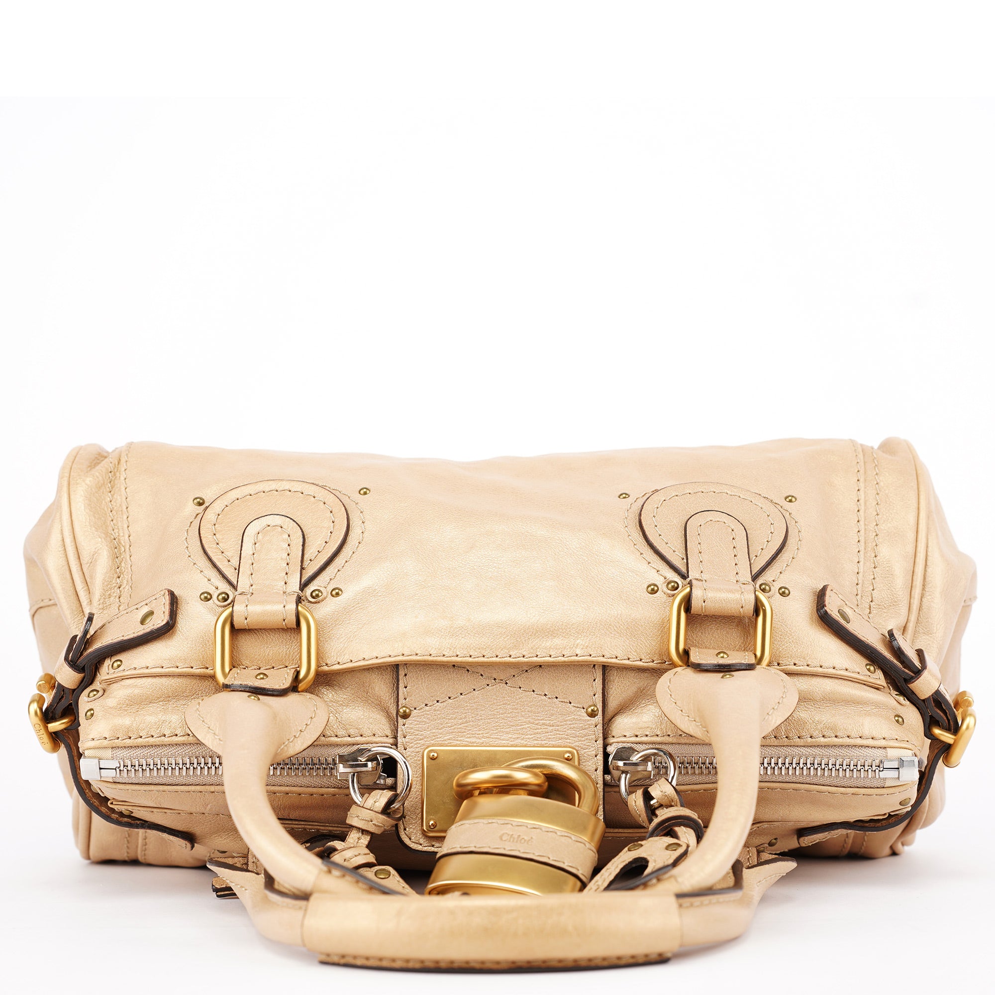 Chloé Gold Leather Paddington Shoulder Bag