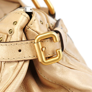 Chloé Gold Leather Paddington Shoulder Bag