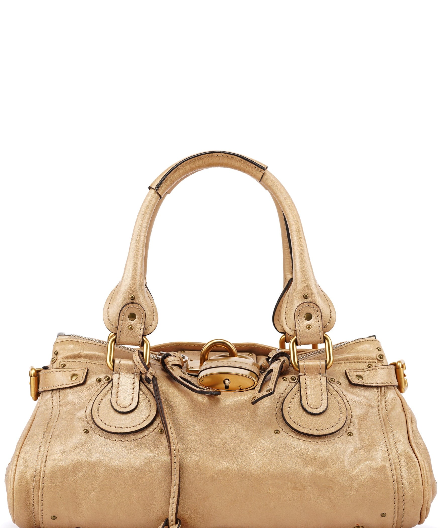 Chloé Gold Leather Paddington Shoulder Bag