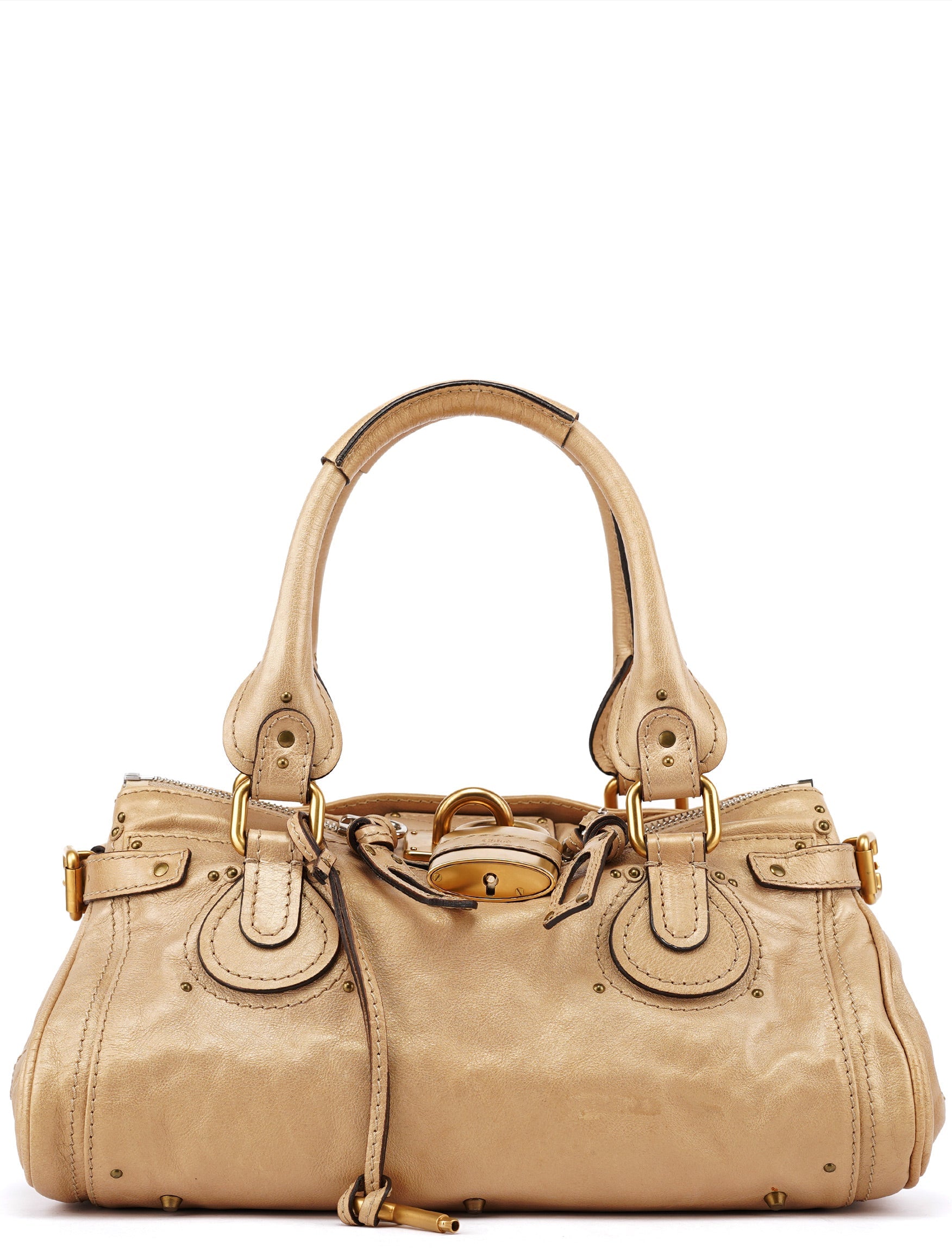 Chloé Gold Leather Paddington Shoulder Bag
