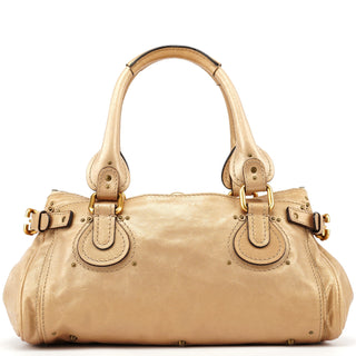 Chloé Gold Leather Paddington Shoulder Bag