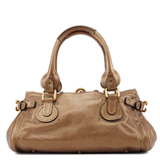 Chloé Gold Leather Paddington Shoulder Bag