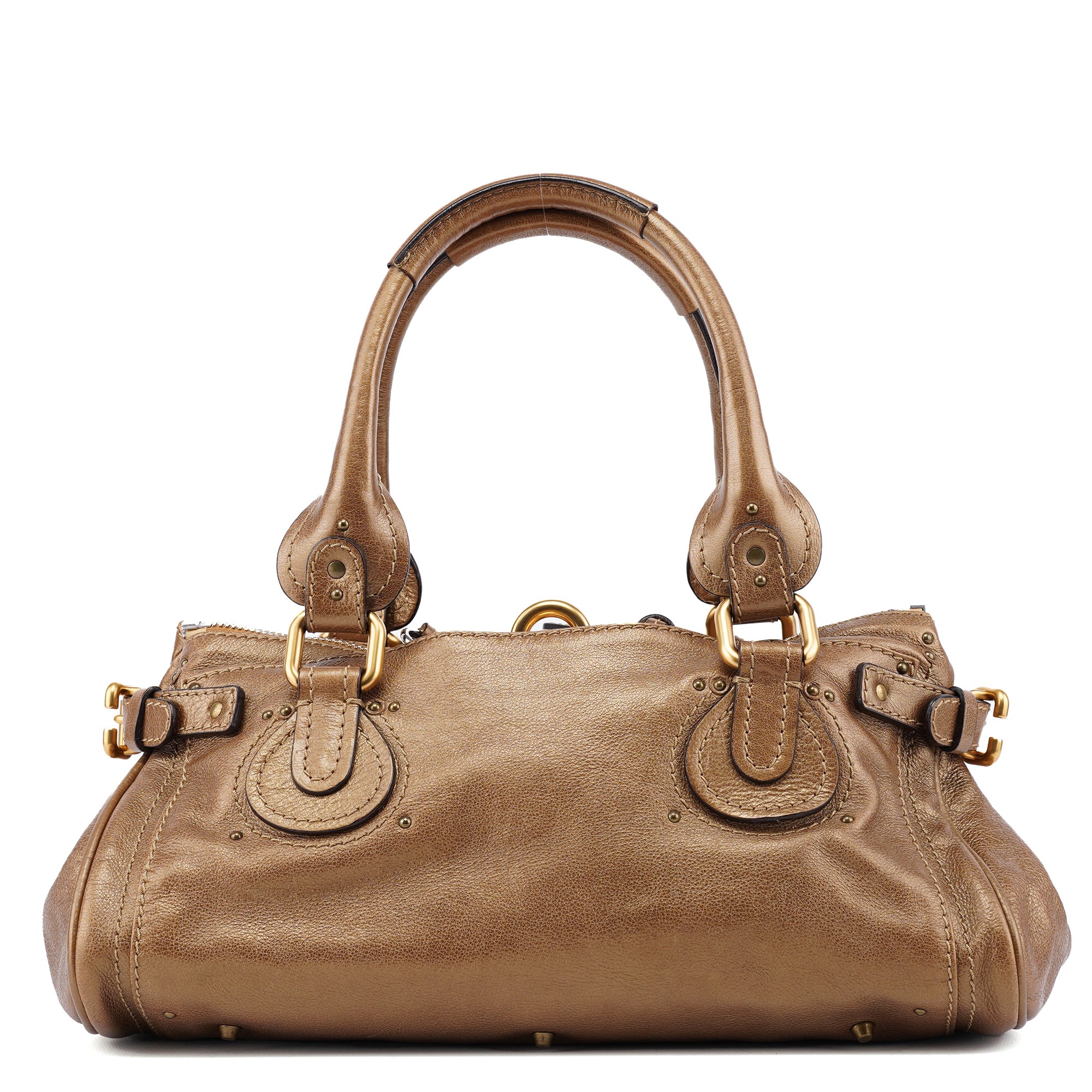 Chloé Gold Leather Paddington Shoulder Bag