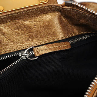 Chloé Gold Leather Paddington Shoulder Bag