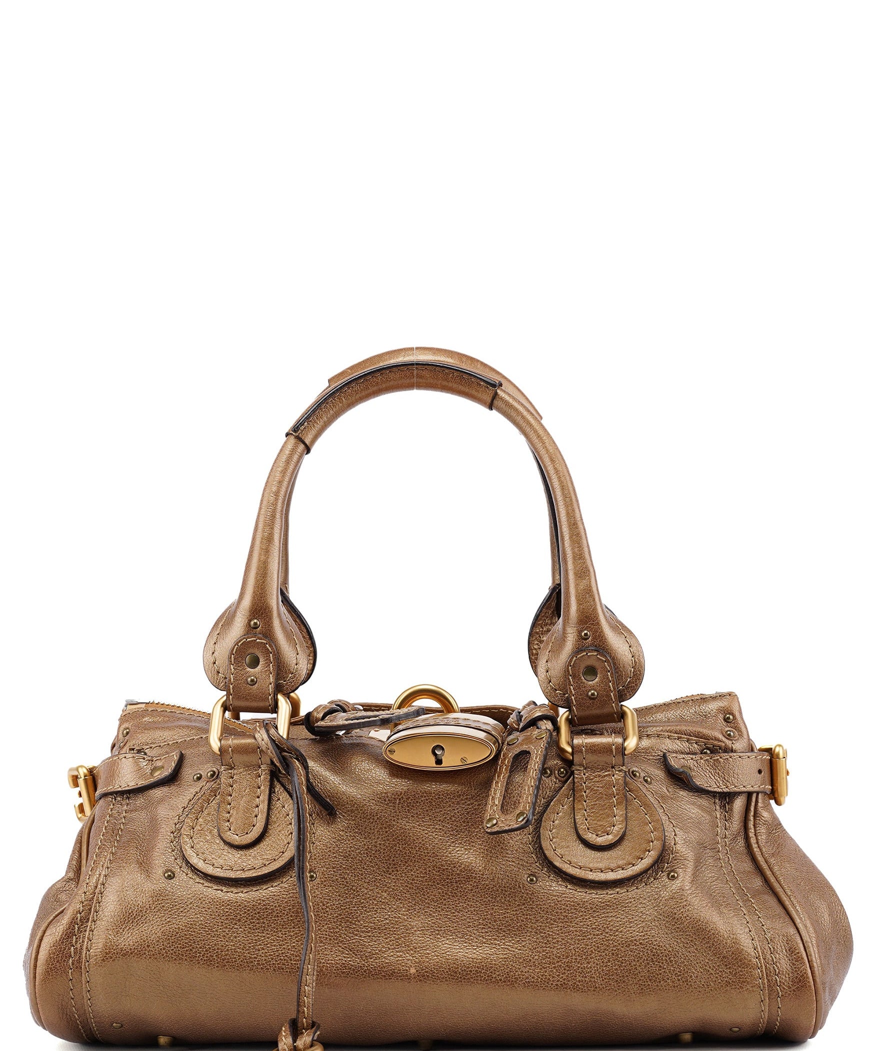 Chloé Gold Leather Paddington Shoulder Bag