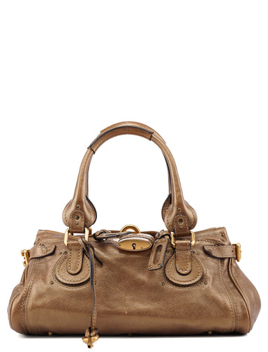 Chloé Gold Leather Paddington Shoulder Bag