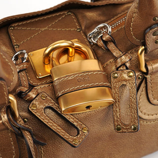 Chloé Gold Leather Paddington Shoulder Bag