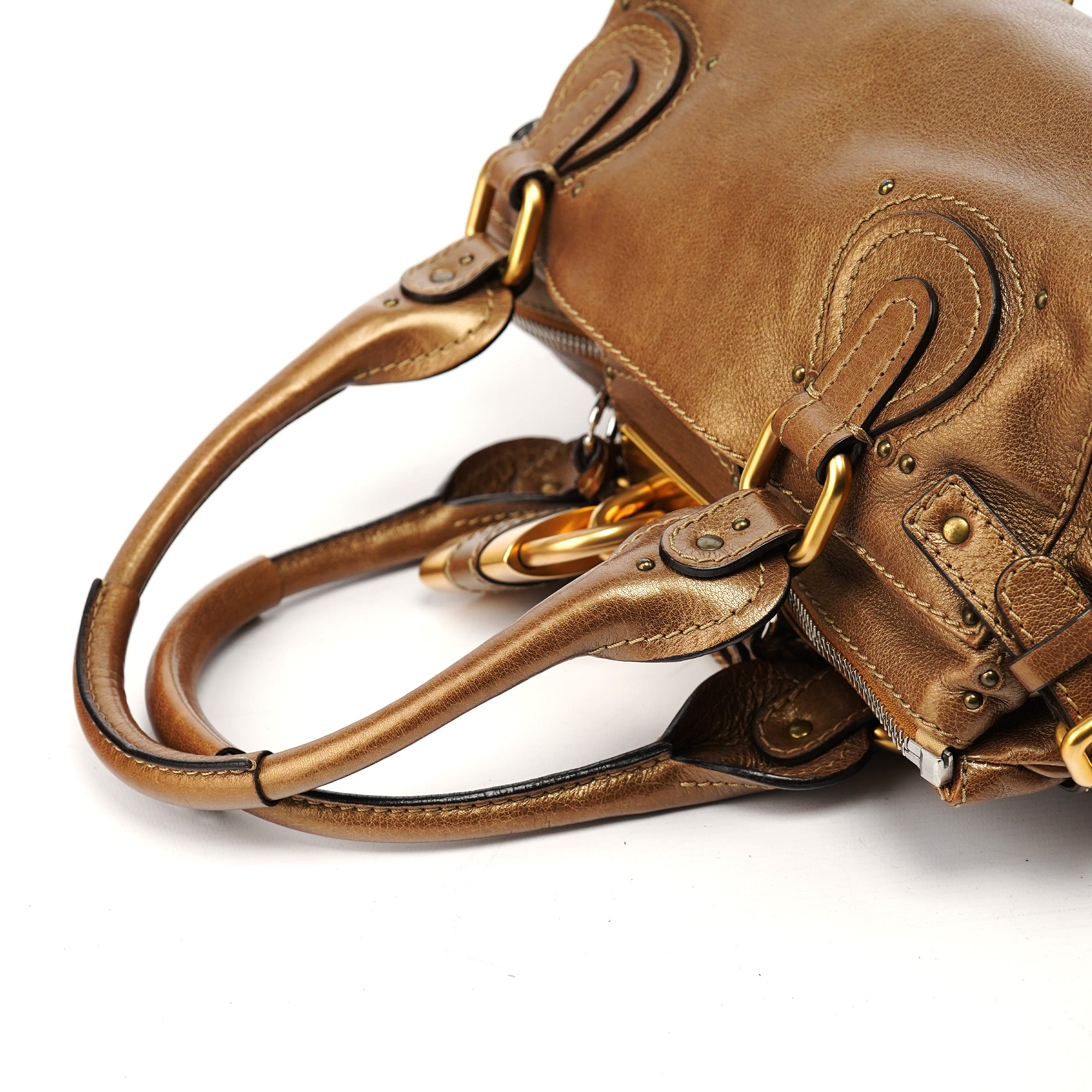 Chloé Gold Leather Paddington Shoulder Bag