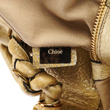 Chloé Gold Metallic Leather Heloise Shoulder Bag