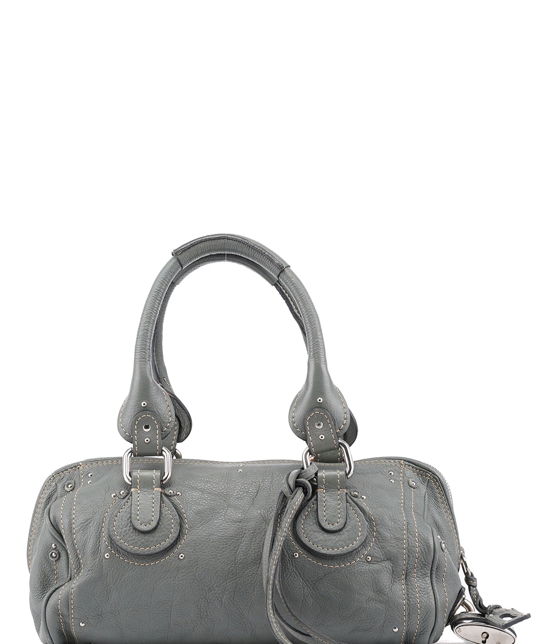 Chloé Gray Leather Paddington Shoulder Bag