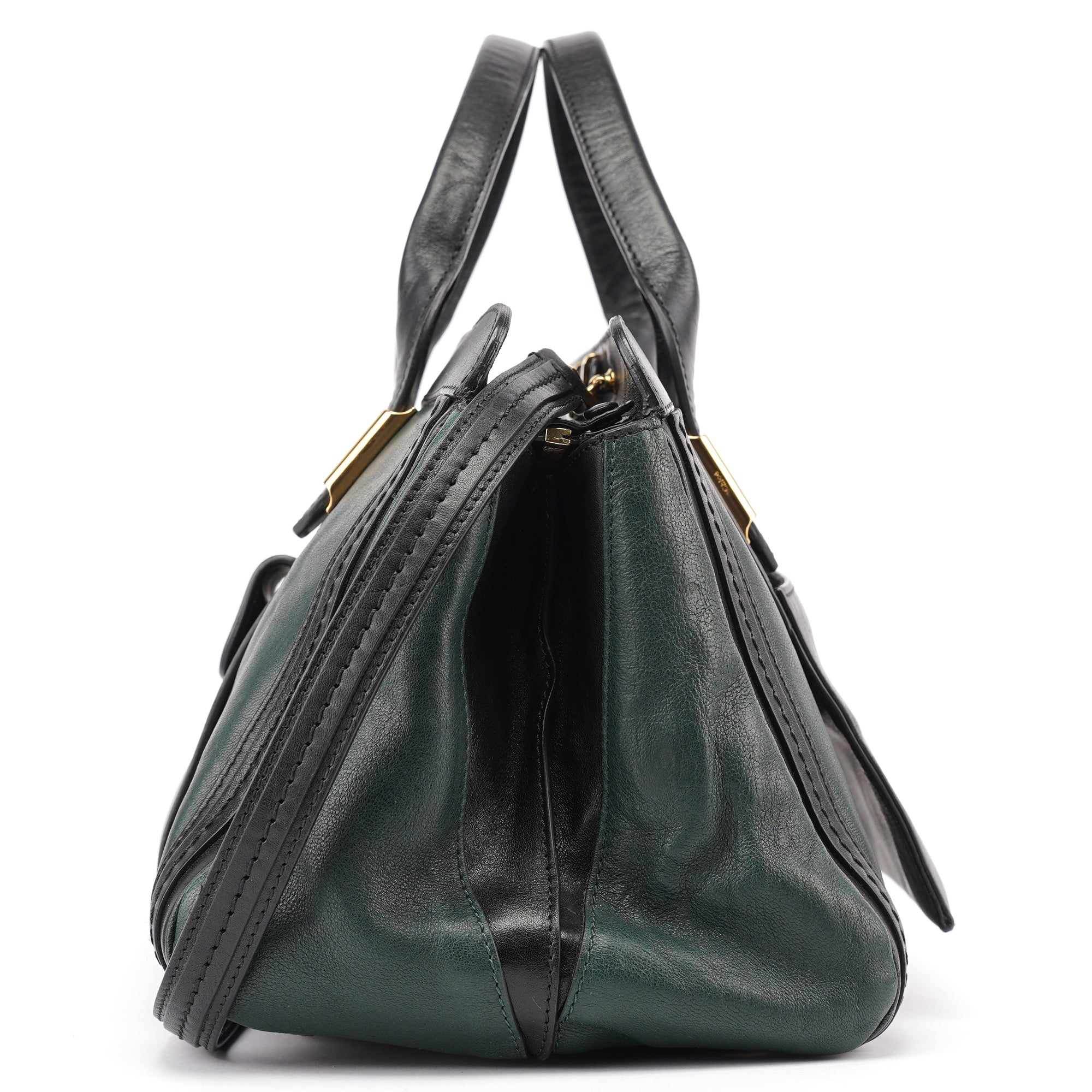 Chloé Green Lambskin 2-Way Tote Bag