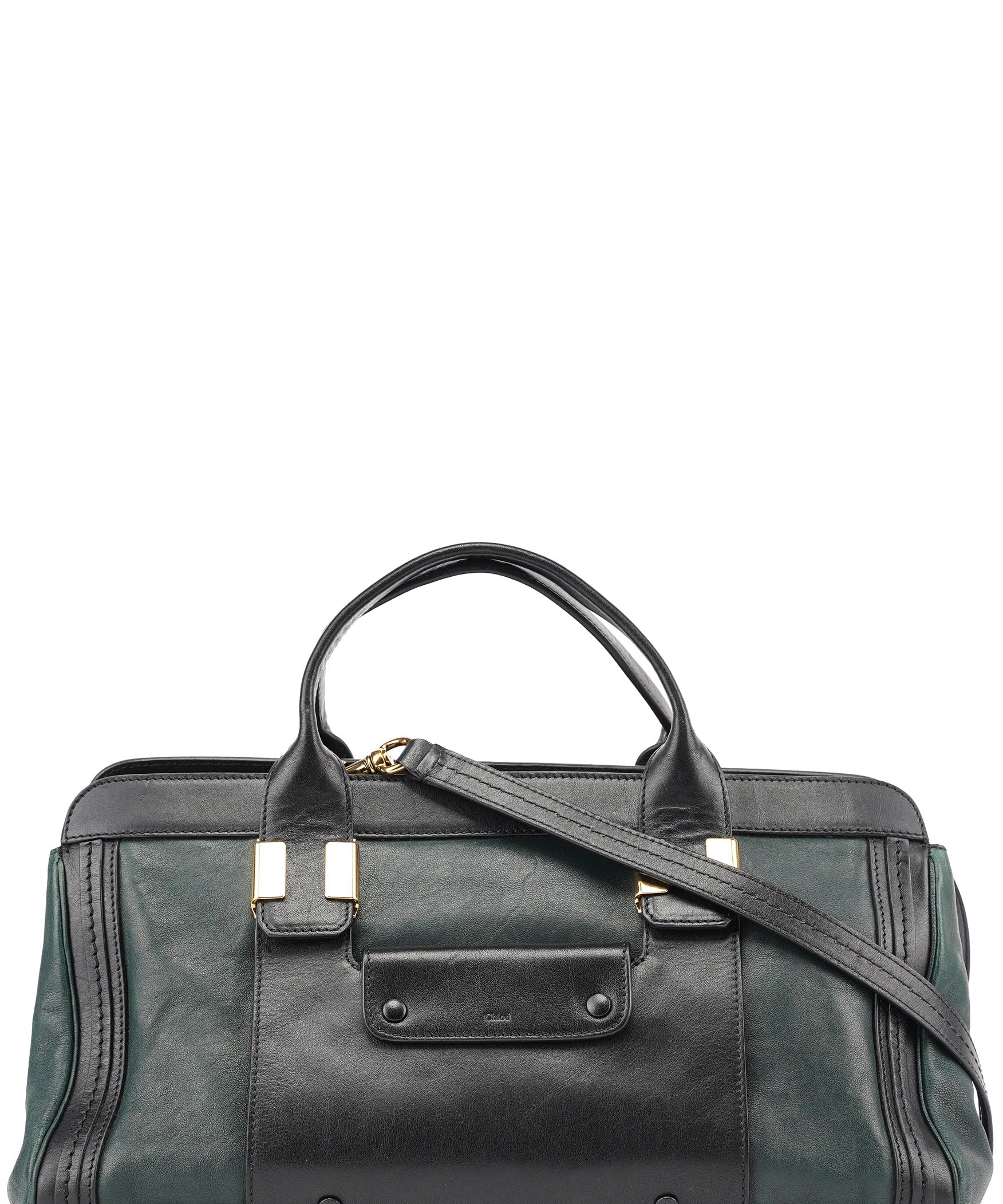 Chloé Green Lambskin 2-Way Tote Bag