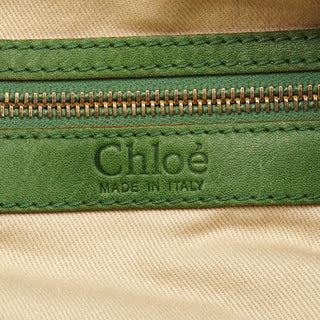 Chloe Green Leather Boston Tote Bag