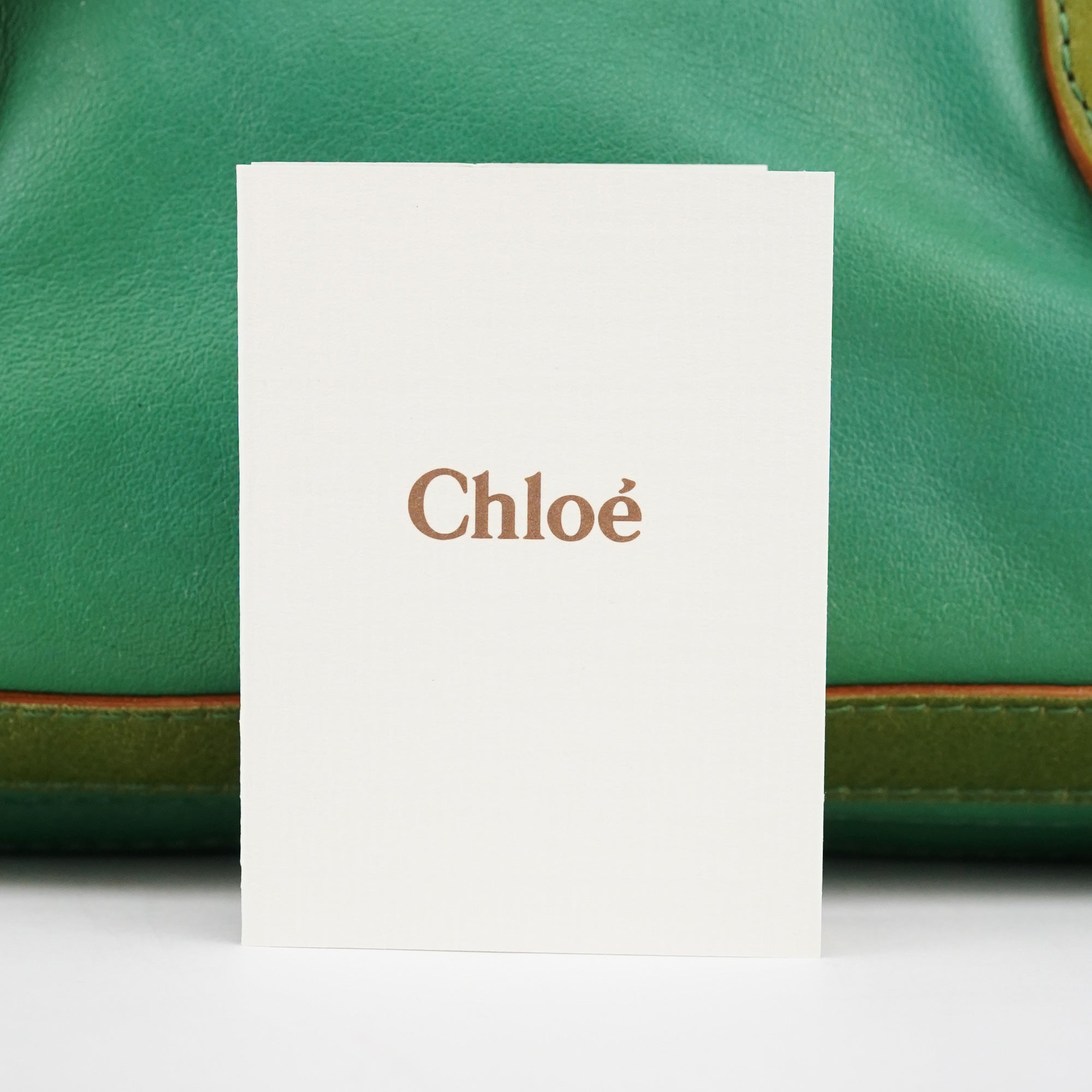 Chloe Green Leather Boston Tote Bag