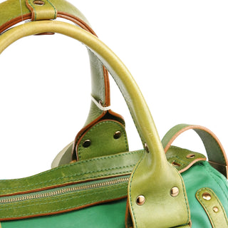 Chloe Green Leather Boston Tote Bag