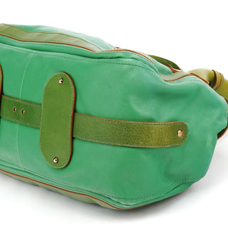 Chloe Green Leather Boston Tote Bag