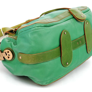 Chloe Green Leather Boston Tote Bag